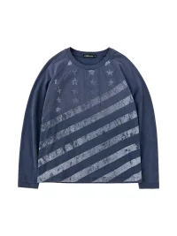 NumbAsia | Distressed Star Stripe Raglan Long Sleeve T-Shirt
