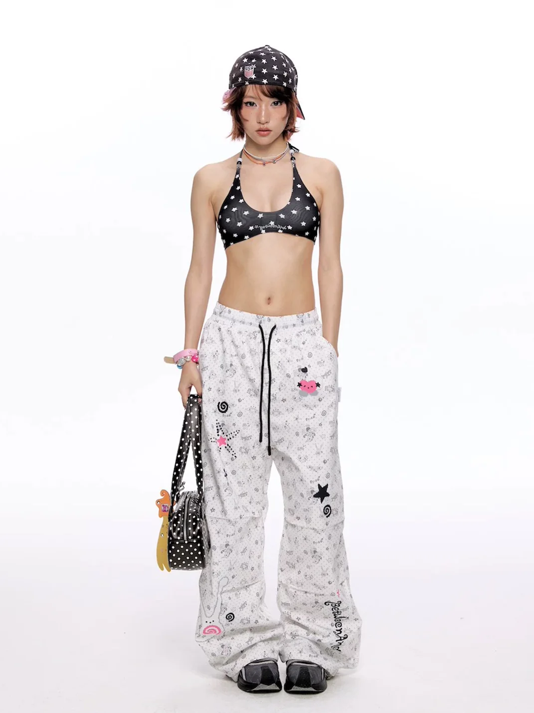 BETWEENAND | Polka Dot Wing Halter Bikini Top
