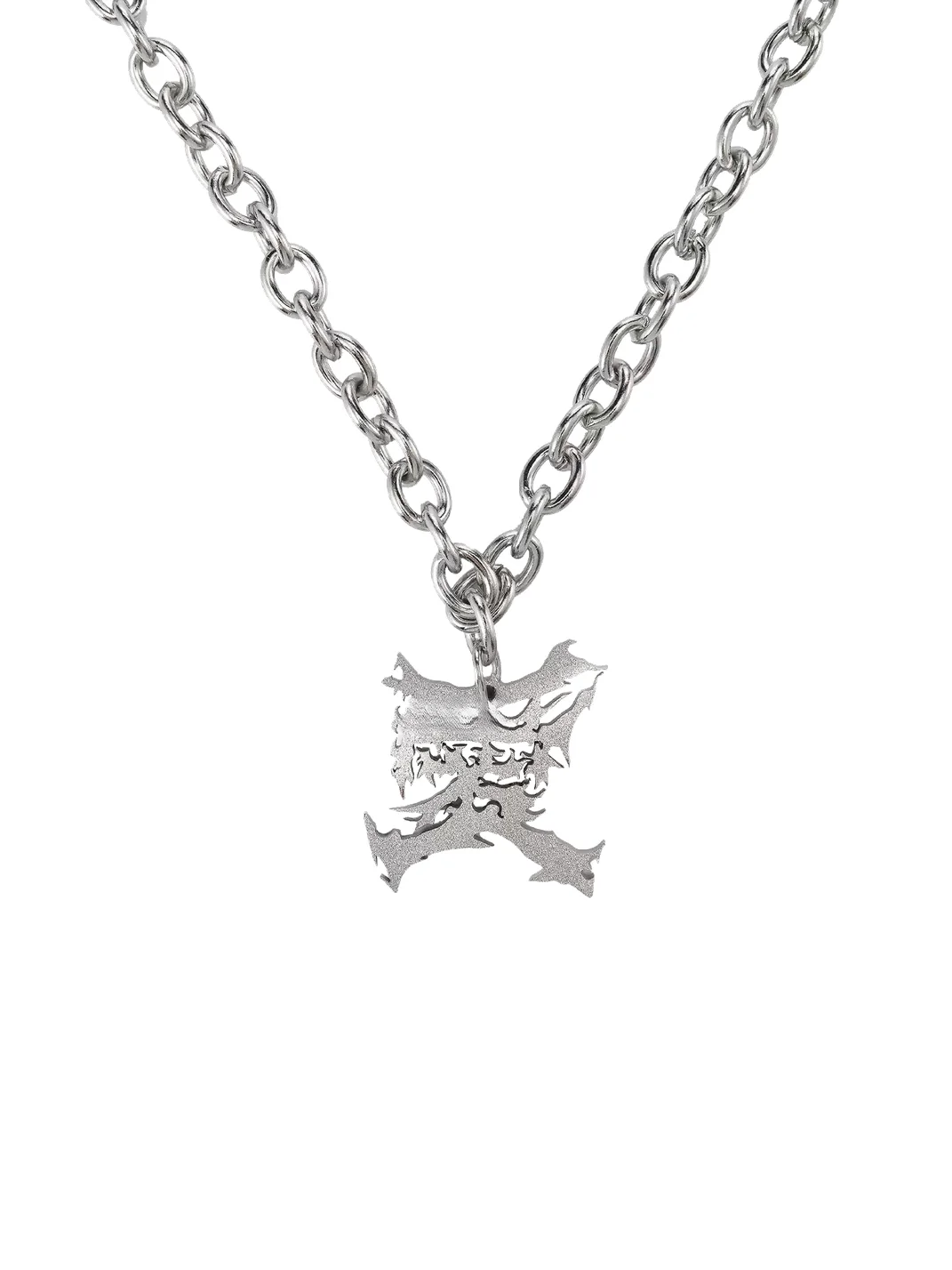 WASTED | Irregular Cutout Pendant Chain Necklace