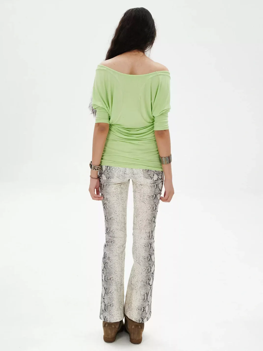 Sunny Shell | Loose Off-Shoulder Printed Longline T-Shirt