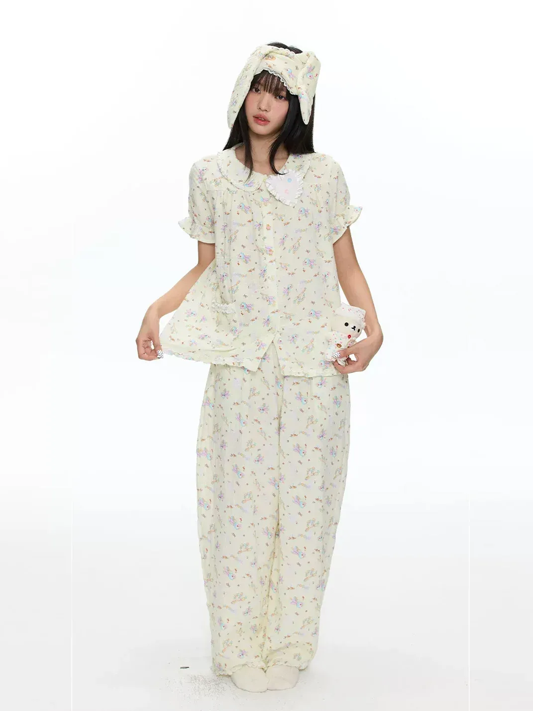 BETWEENAND | Puff Sleeve Cotton Gauze Pajama Set