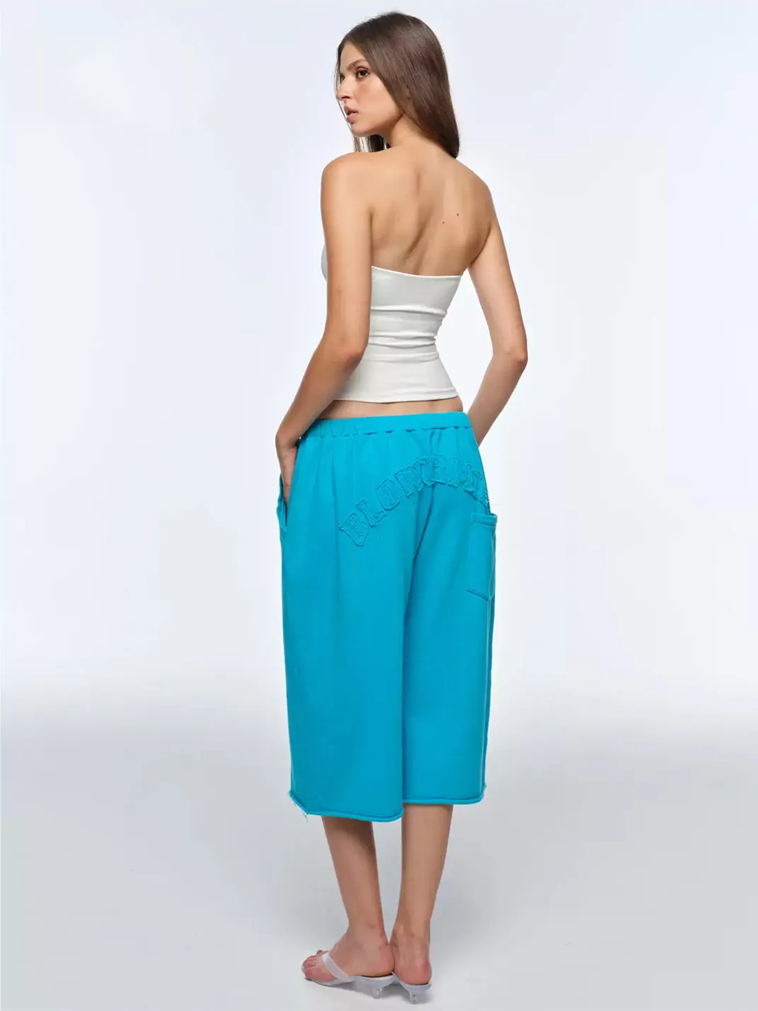 BUM STUDIO | Padded Letter Print Fitted Tube Top