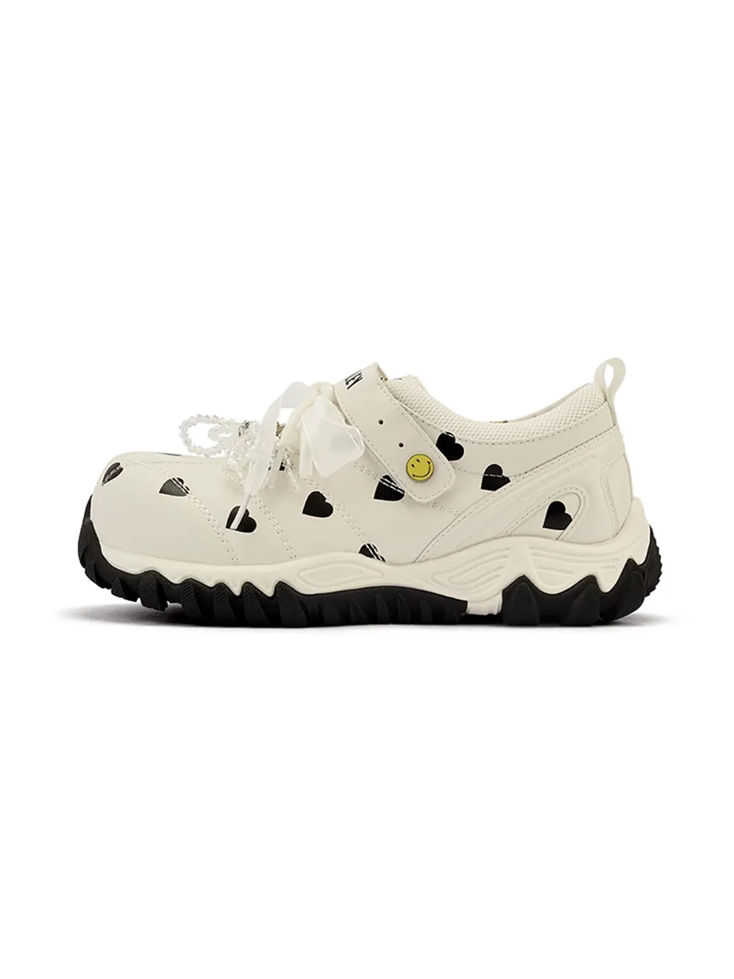 SMILEY | Heart Polka Dot Platform Mary Jane Sneakers