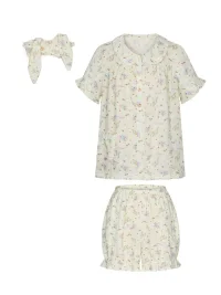 BETWEENAND | Puff Sleeve Cotton Gauze Pajama Set