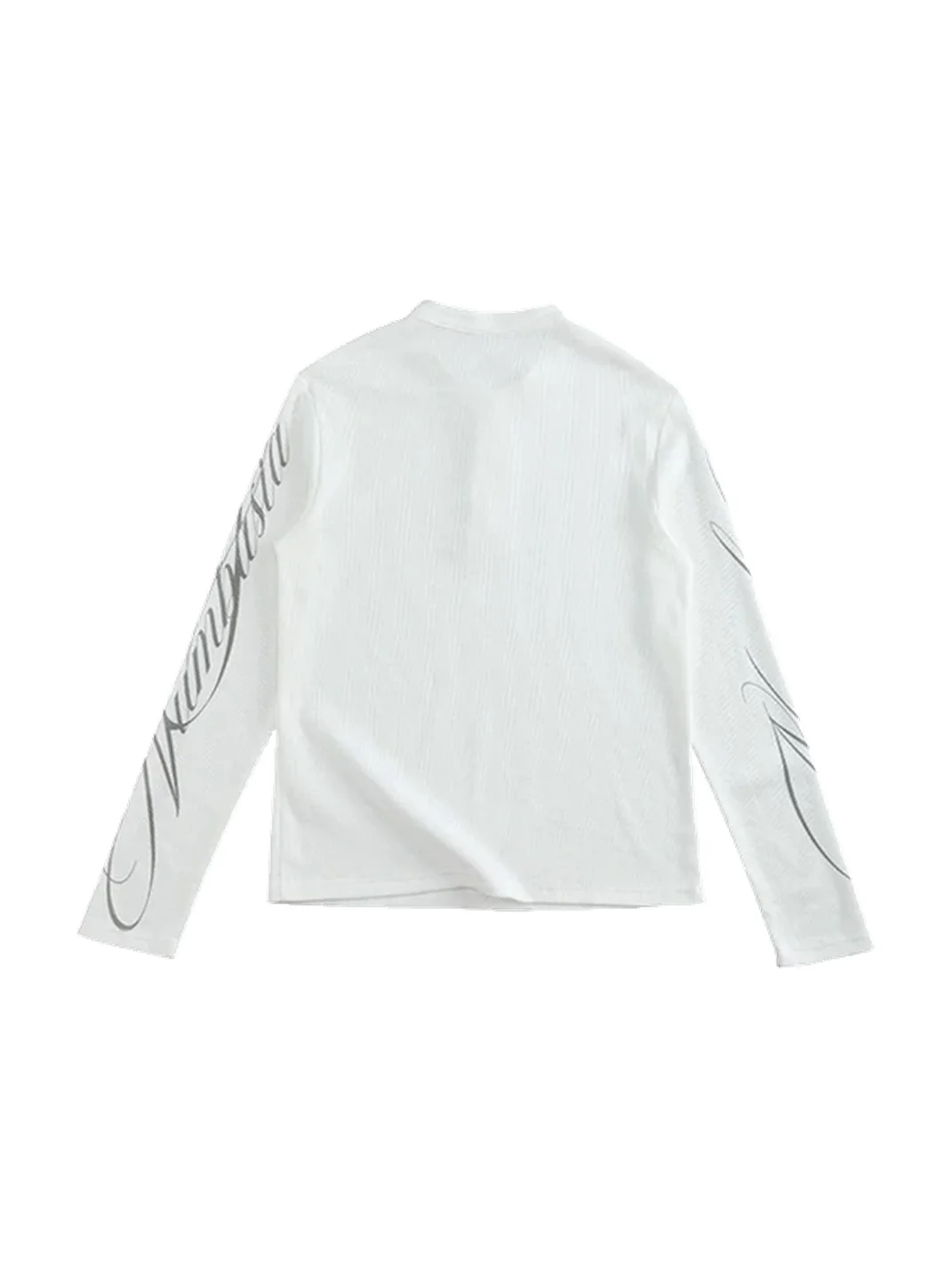 NumbAsia | Waffle Henley Loose Fit Long Sleeve T-Shirt