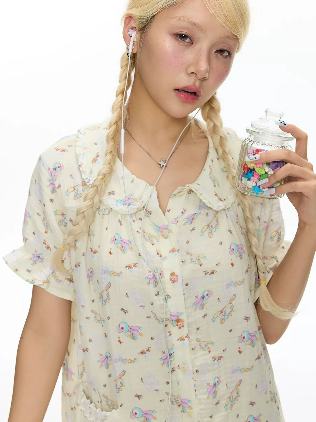 BETWEENAND | Puff Sleeve Cotton Gauze Pajama Set