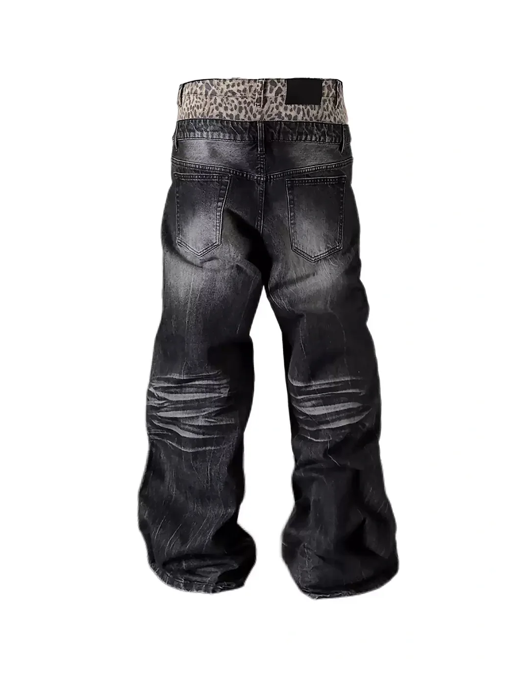 NumbAsia | Leopard Waist Washed Baggy Jeans