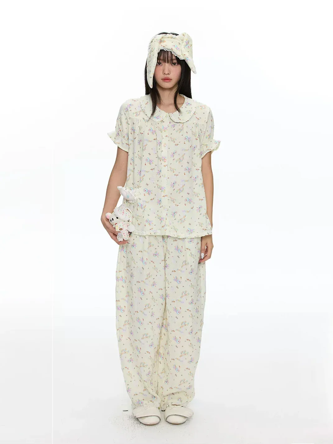 BETWEENAND | Puff Sleeve Cotton Gauze Pajama Set