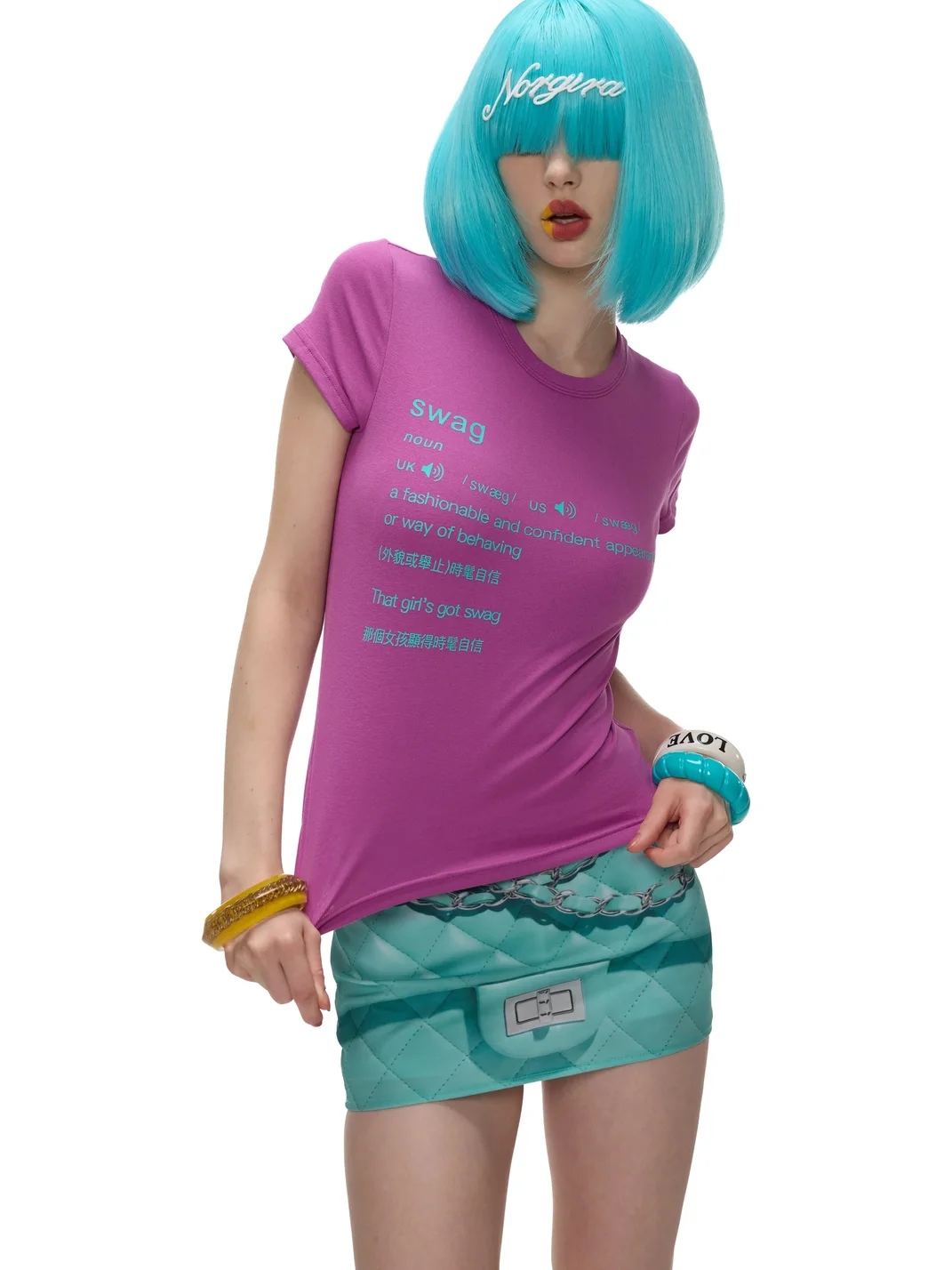 Norgira | Contrast Graphic Slim Fit Short Sleeve T-Shirt
