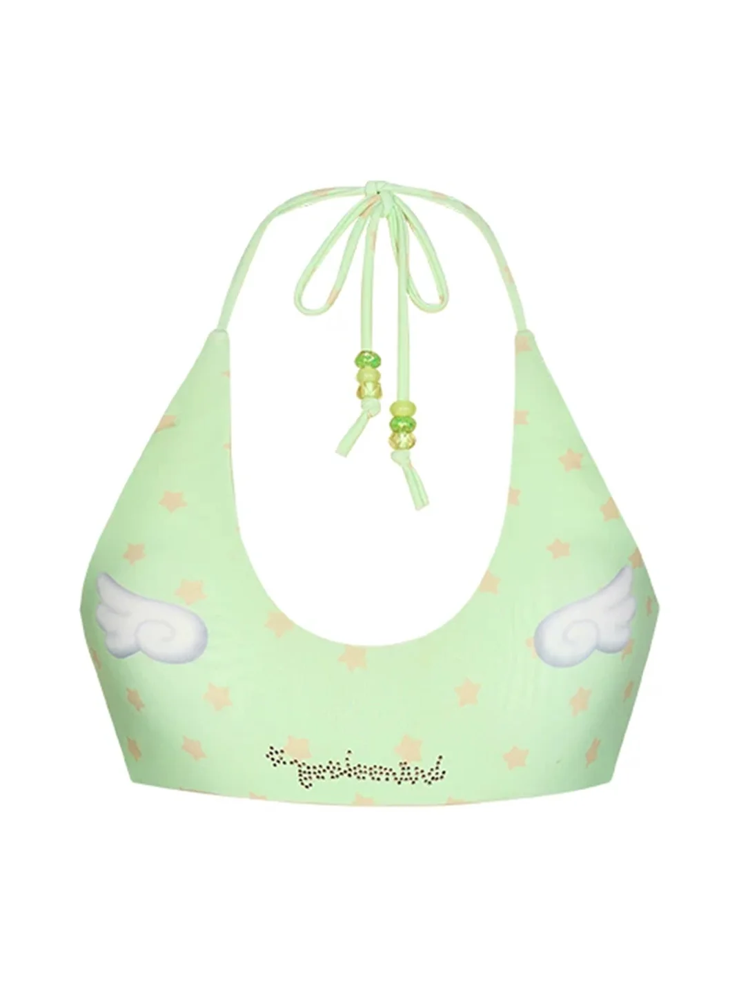 BETWEENAND | Polka Dot Wing Halter Bikini Top
