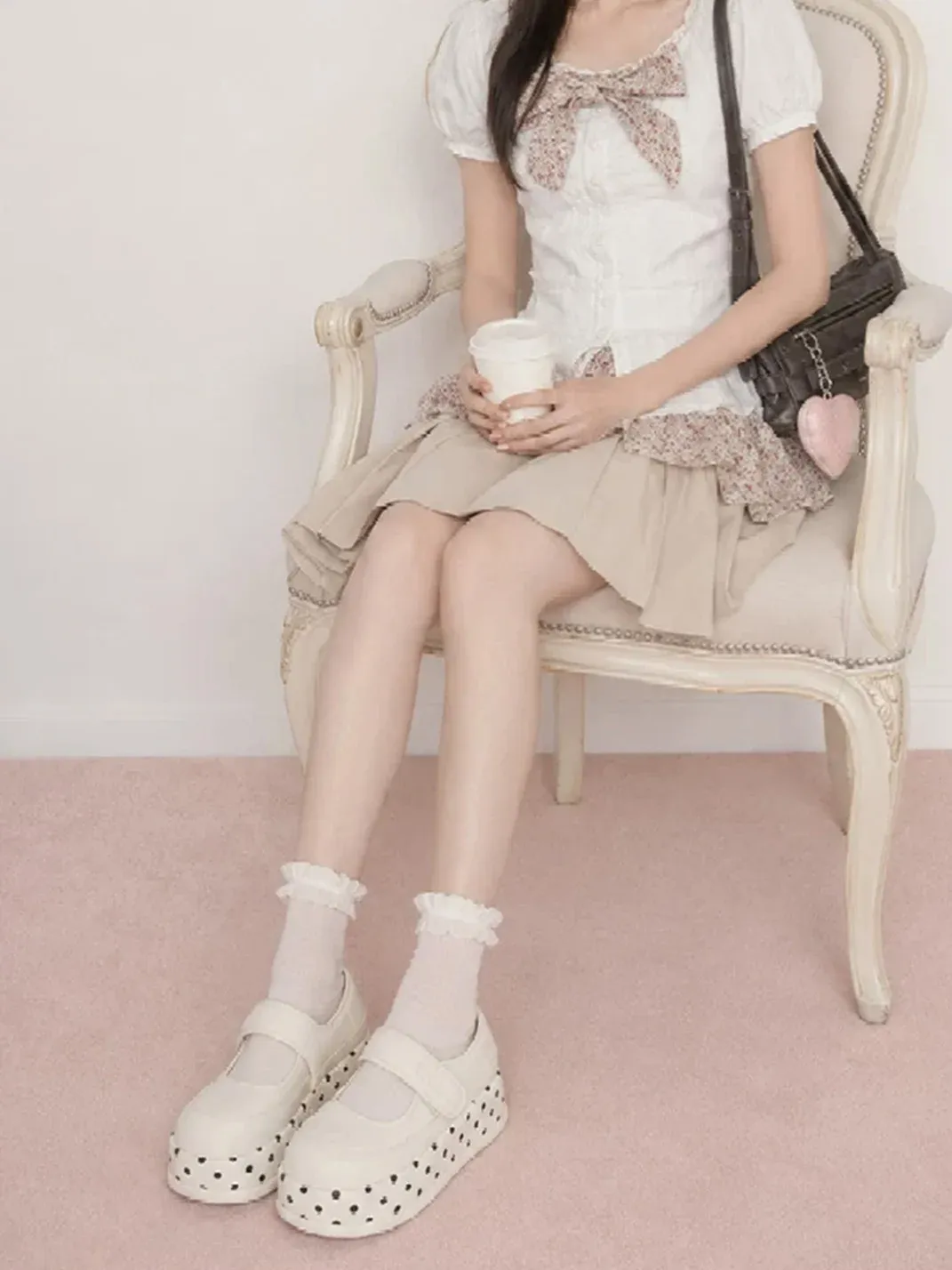 SMILEY | Polka Dot Platform Mary Jane Shoes
