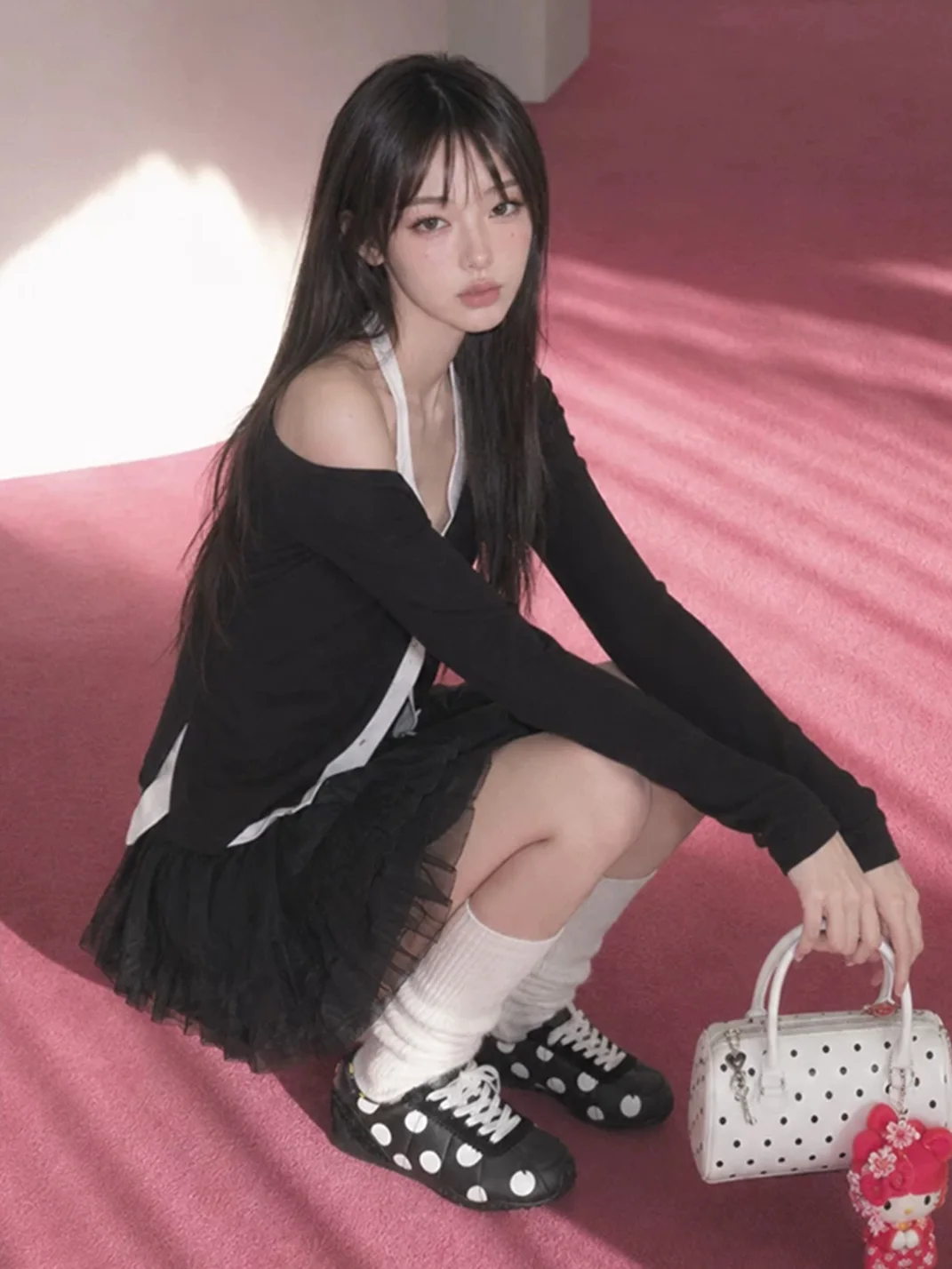 SMILEY | Polka Dot Platform Retro Trainers