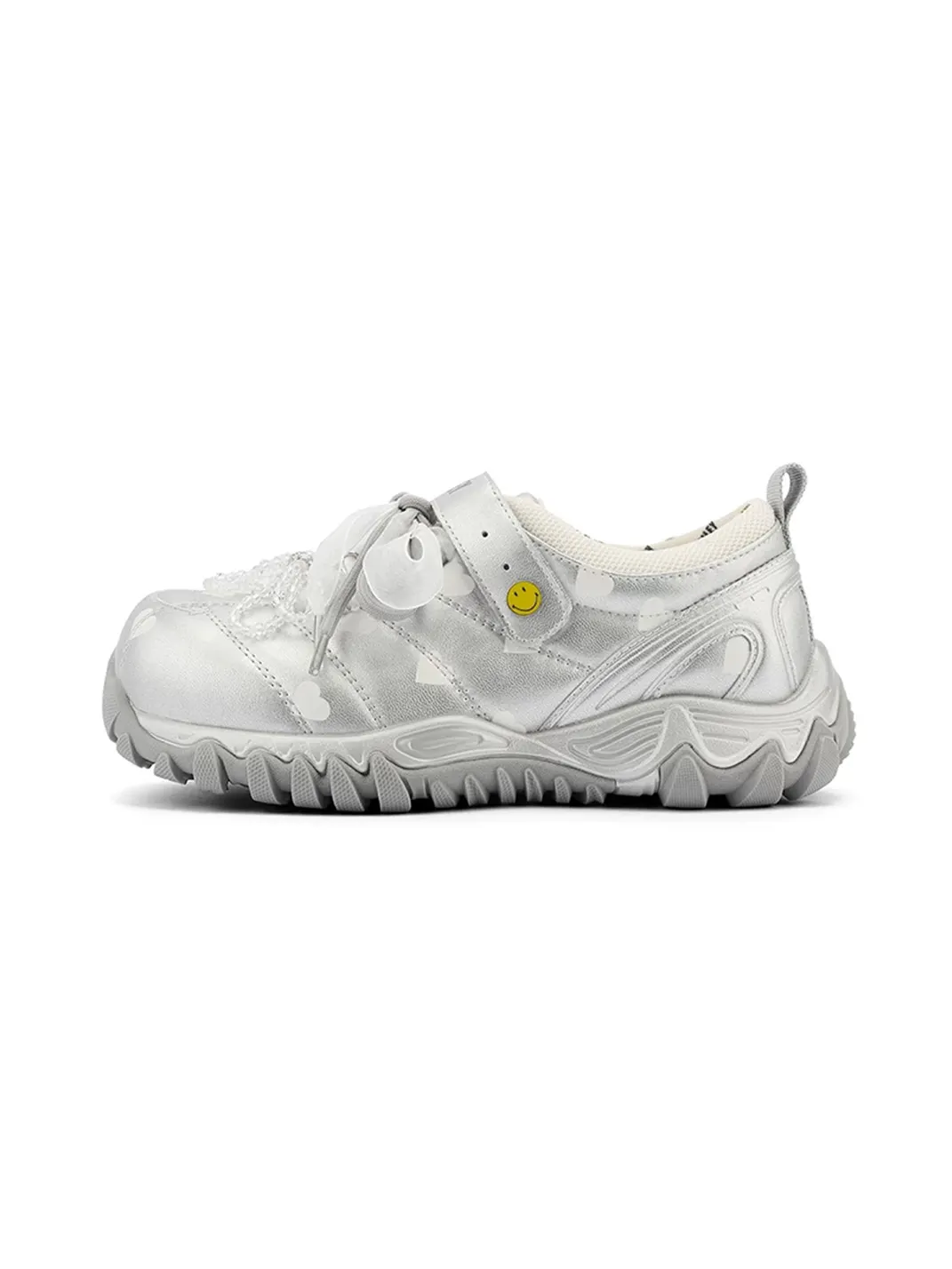 SMILEY | Heart Polka Dot Platform Mary Jane Sneakers