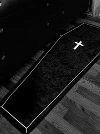 HXT | Gothic Coffin Cross Floor Mat