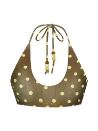 BETWEENAND | Polka Dot Wing Halter Bikini Top