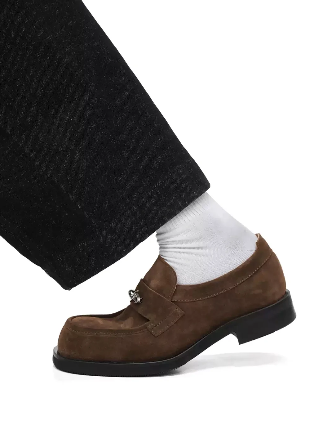 HANQIAORIJI | Brown Suede Leather Loafers