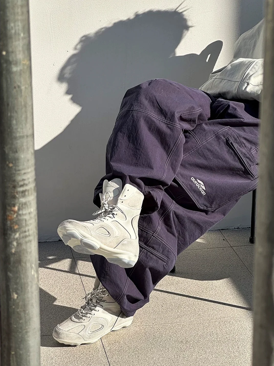 HANQIAORIJI | Distressed Deconstructed High-Top Trainer