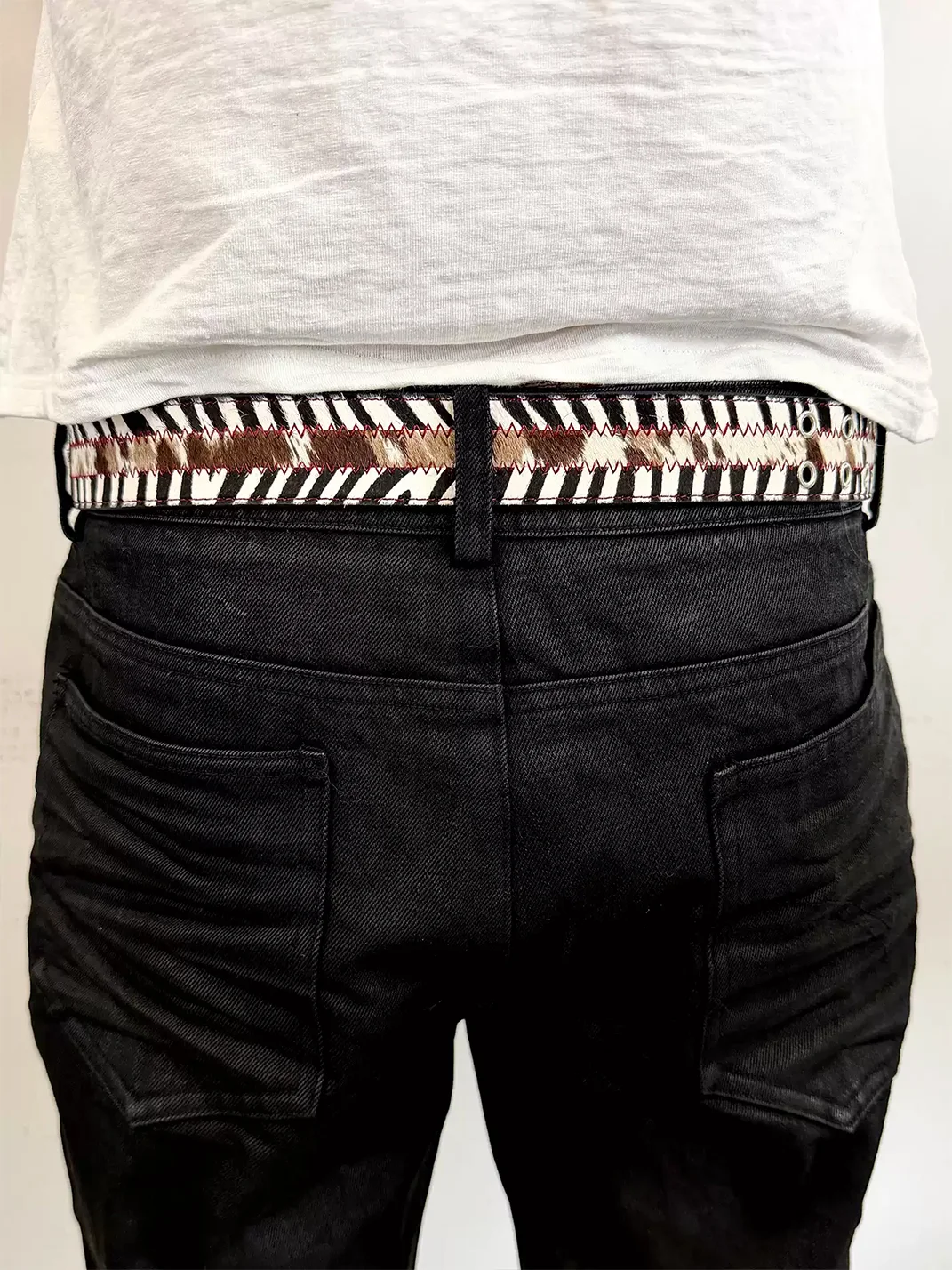 WHISTLEHUNTER | Vintage Zebra Leopard Print Leather Belt