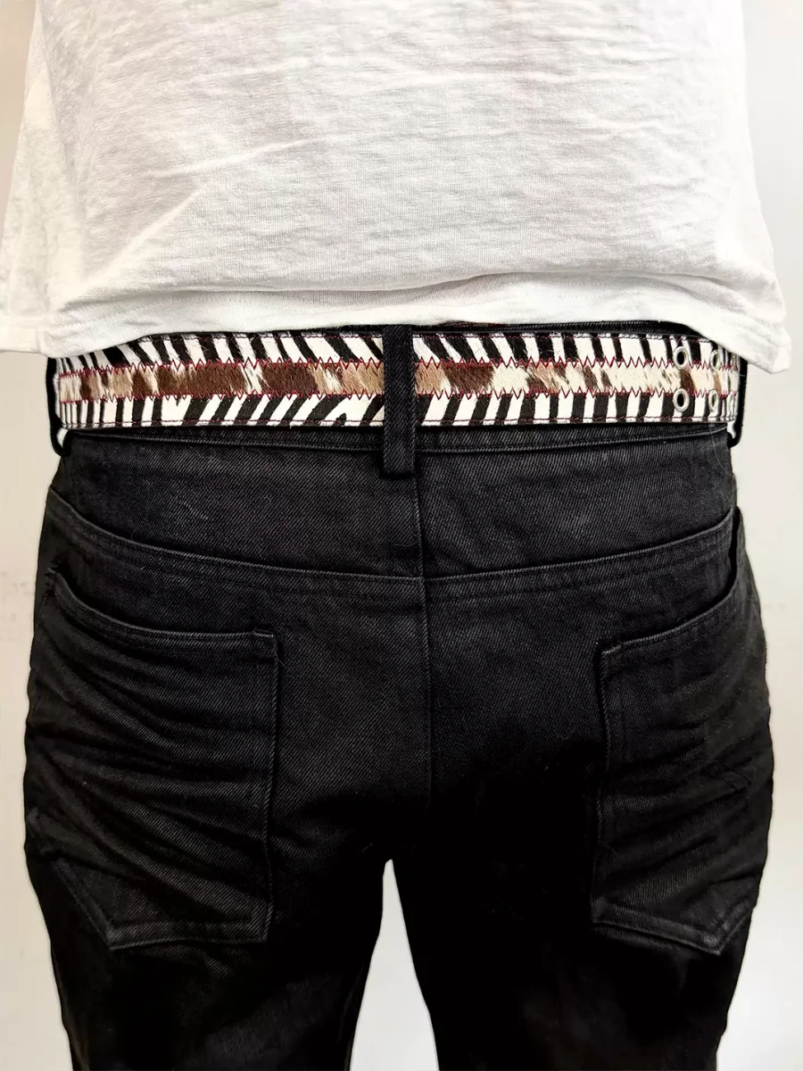 WHISTLEHUNTER | Vintage Zebra Leopard Print Leather Belt - 3
