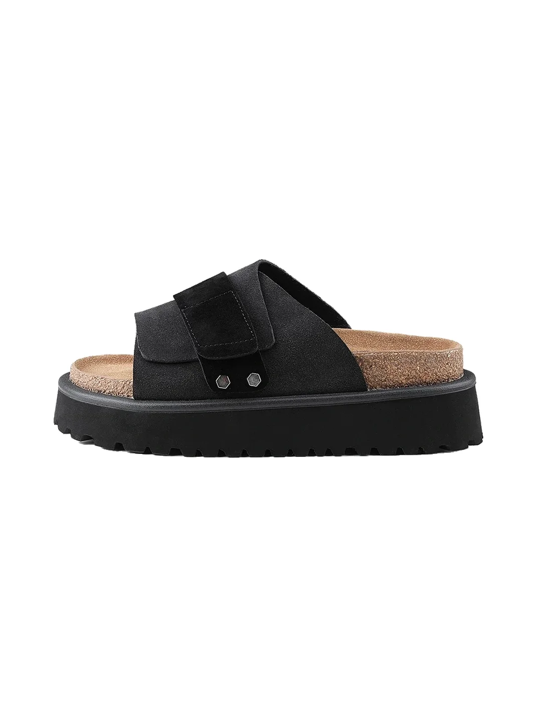 HANQIAORIJI | Studded Platform Leather Slides