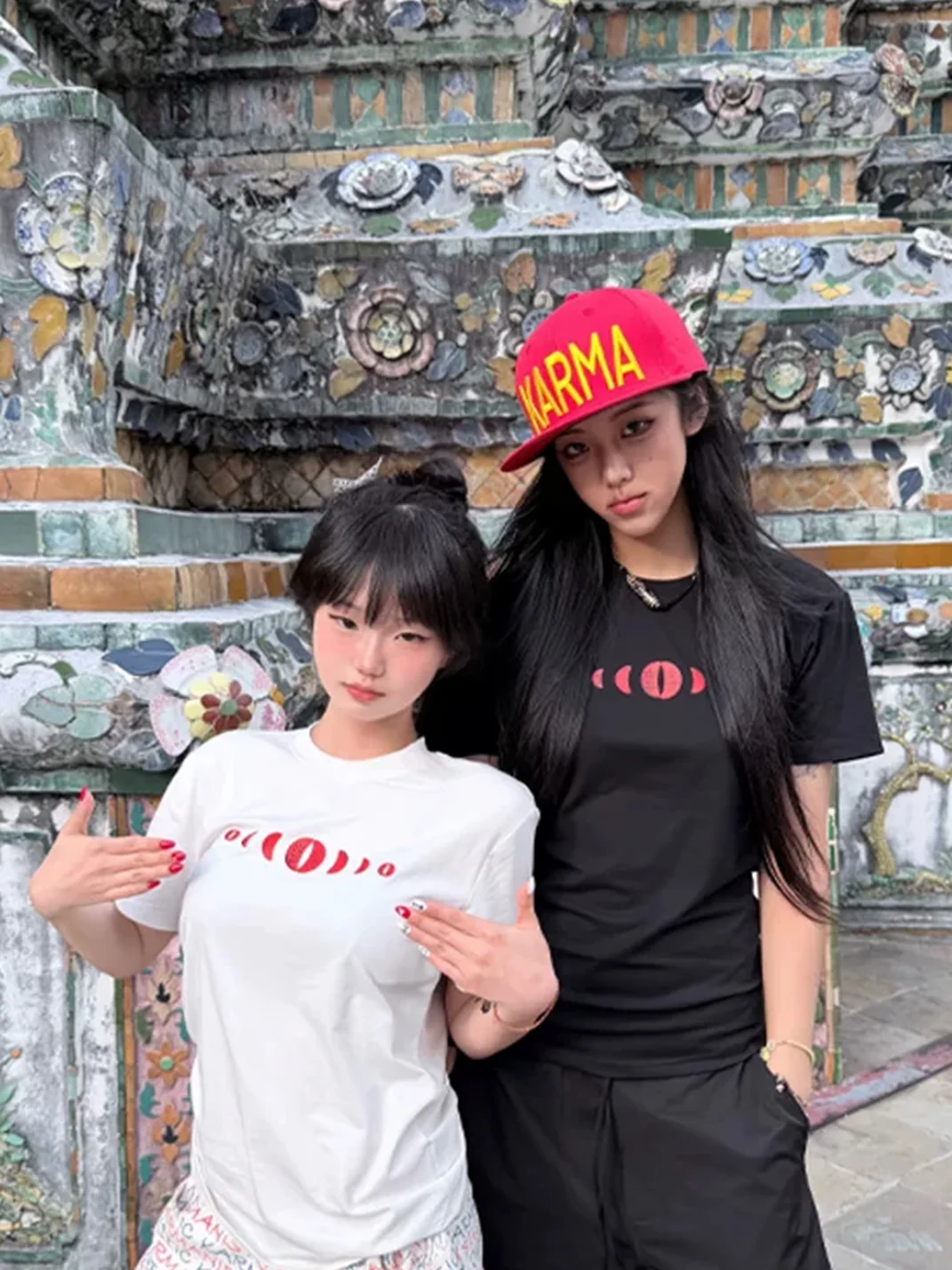 KARMANISTIC | Embroidered Lettering Flat-Brim Cap