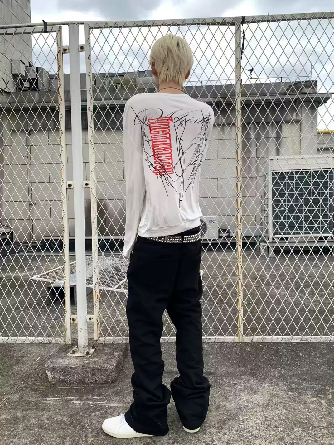 WHISTLEHUNTER | Printed Cropped Long Sleeve T-Shirt