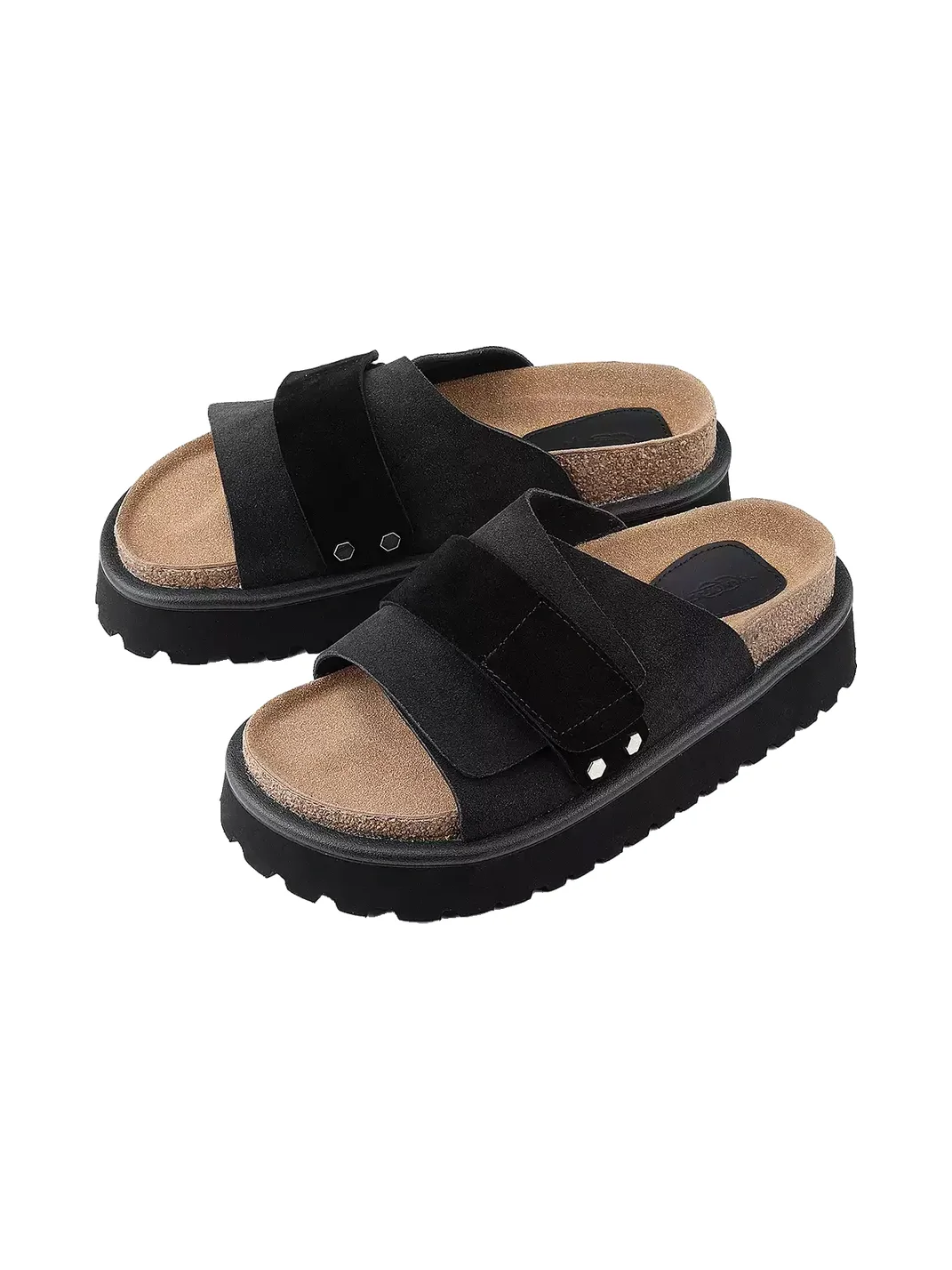 HANQIAORIJI | Studded Platform Leather Slides
