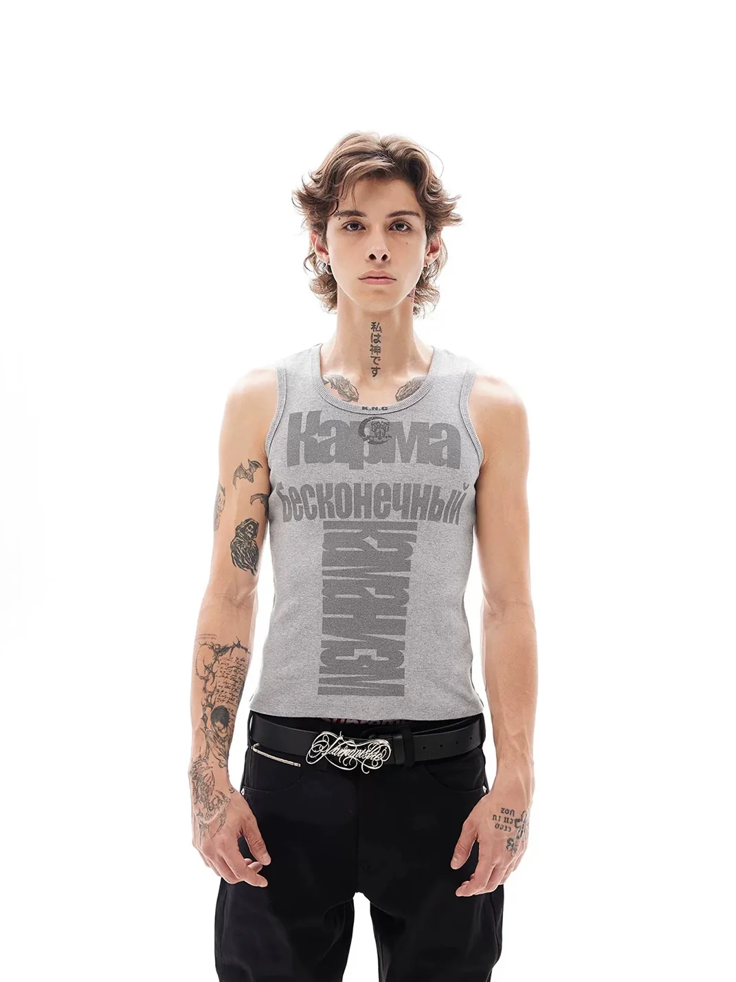 KARMANISTIC | Retro Ribbed Graphic Gym Tank Top