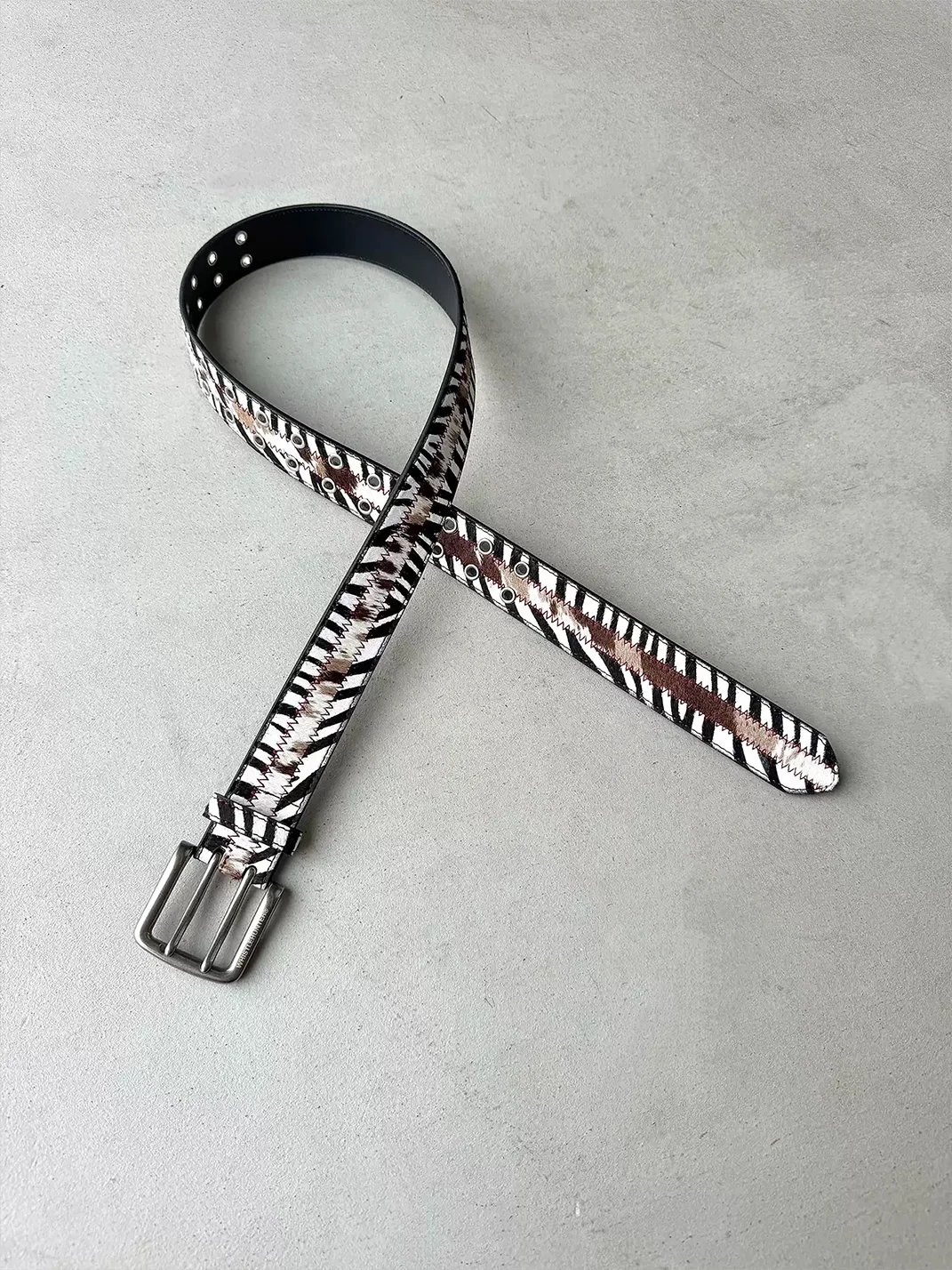 WHISTLEHUNTER | Vintage Zebra Leopard Print Leather Belt