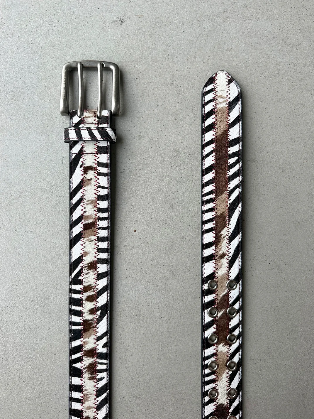 WHISTLEHUNTER | Vintage Zebra Leopard Print Leather Belt