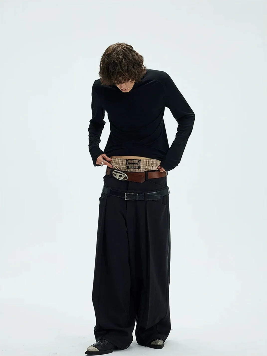 WHISTLEHUNTER | Plaid Lace-Trimmed Boxer Briefs