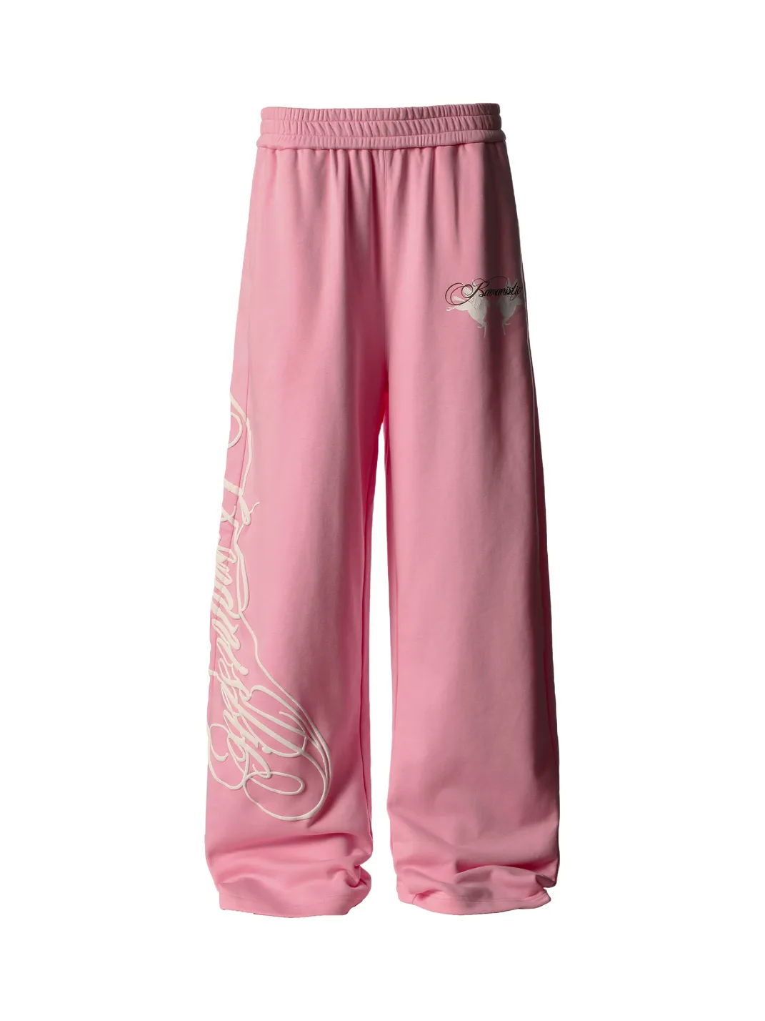 KARMANISTIC | Loose Wide Leg Graphic Drawstring Sweatpants