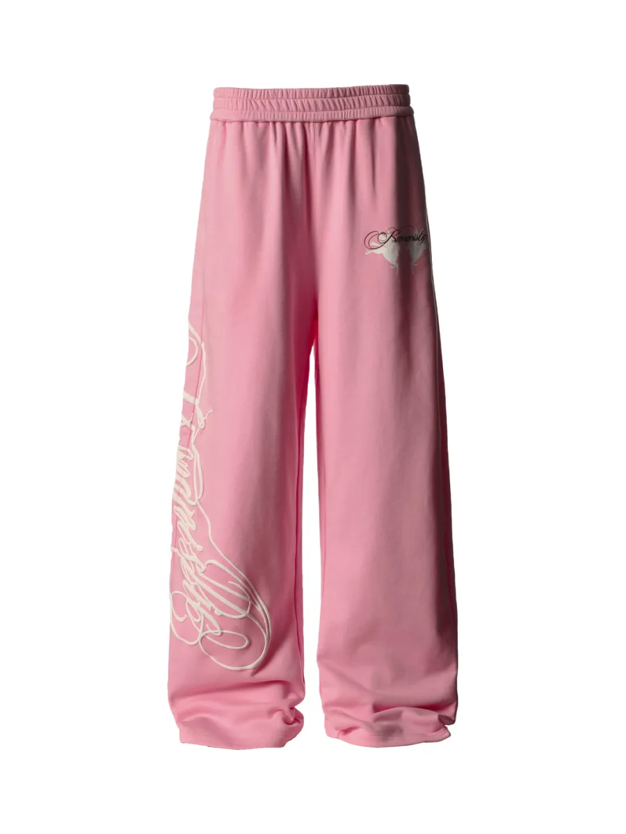 KARMANISTIC | Loose Wide Leg Graphic Drawstring Sweatpants - 4