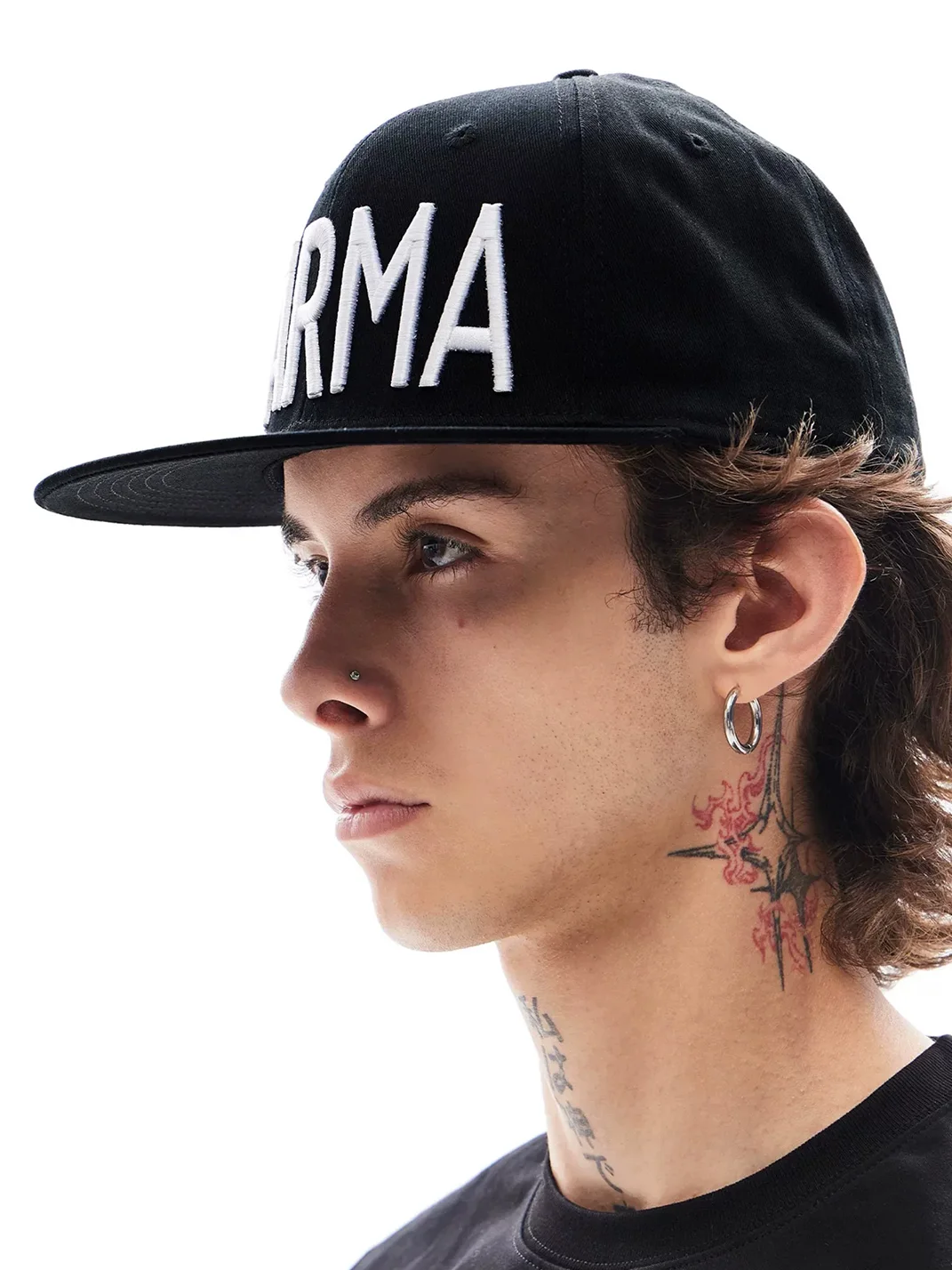 KARMANISTIC | Embroidered Lettering Flat-Brim Cap