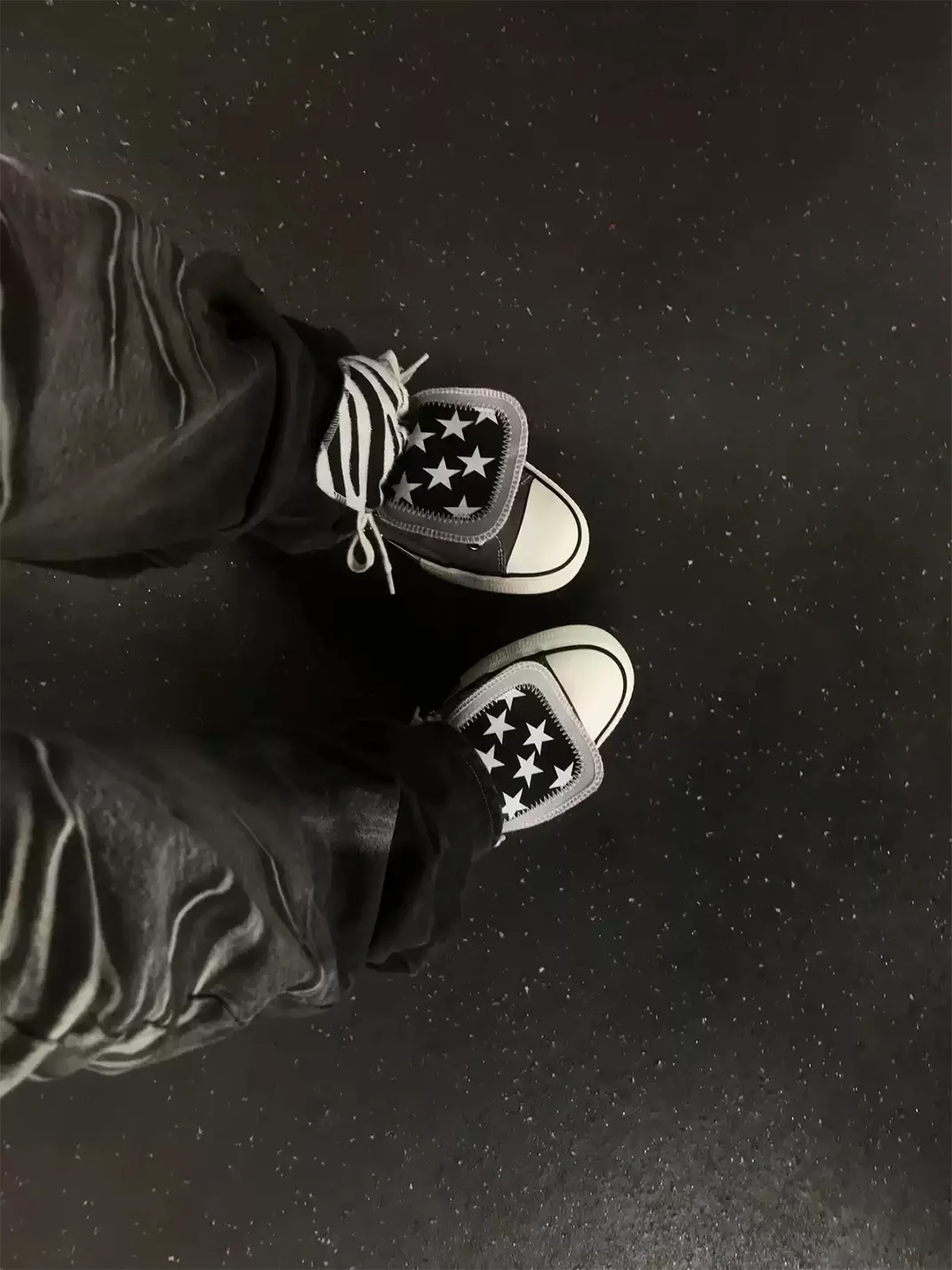 SELVMAKE | Zebra Star Rivet High-Top Canvas Sneakers