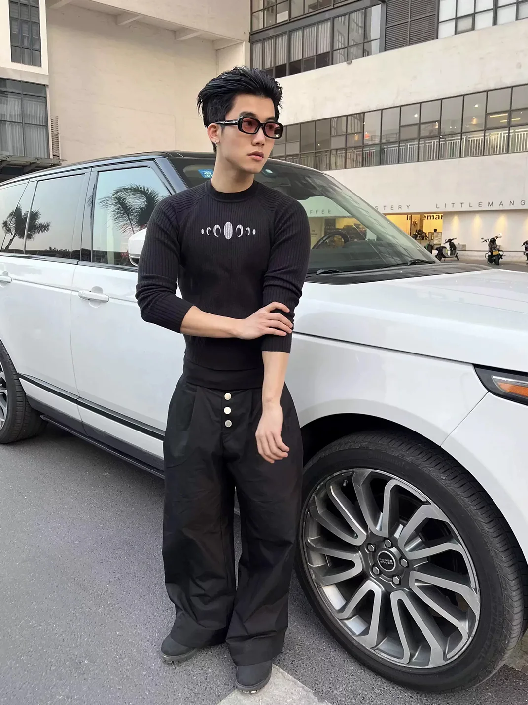 KARMANISTIC | Slim Fit Moon Phase Ribbed Sweater
