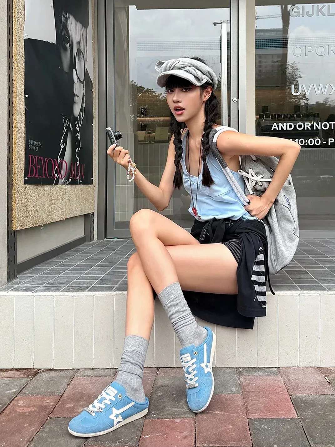 RIPSTAR | Sky Blue Retro Sport Mules