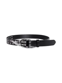 WHISTLEHUNTER | Punk Glossy Leather Double-Pin Belt