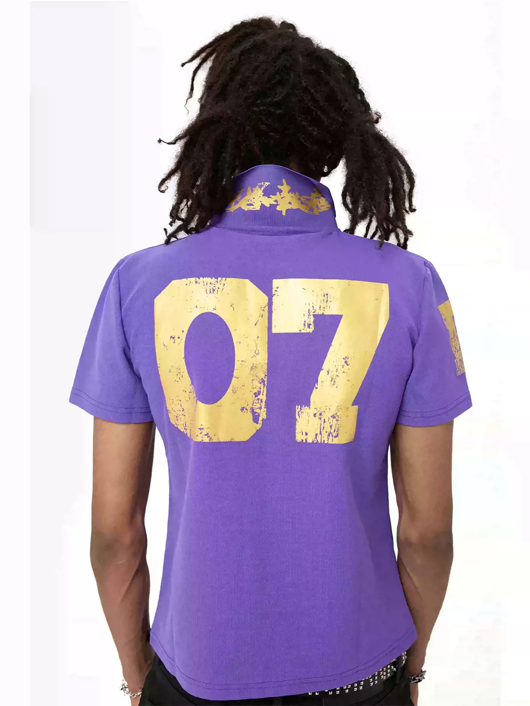 KARMANISTIC | Vintage Letter Print Polo Shirt