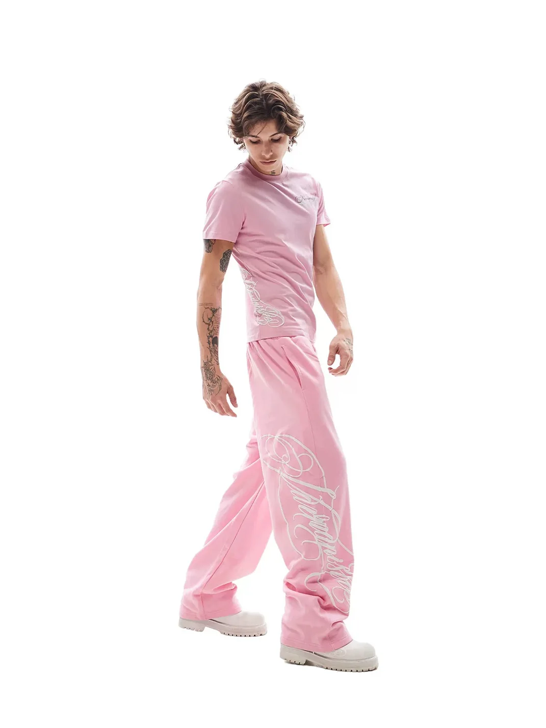 KARMANISTIC | Loose Wide Leg Graphic Drawstring Sweatpants