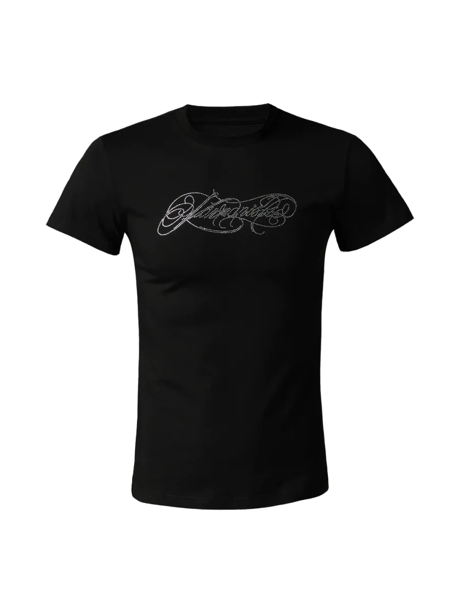 KARMANISTIC | Rhinestone Logo Slim Fit T-Shirt - 4
