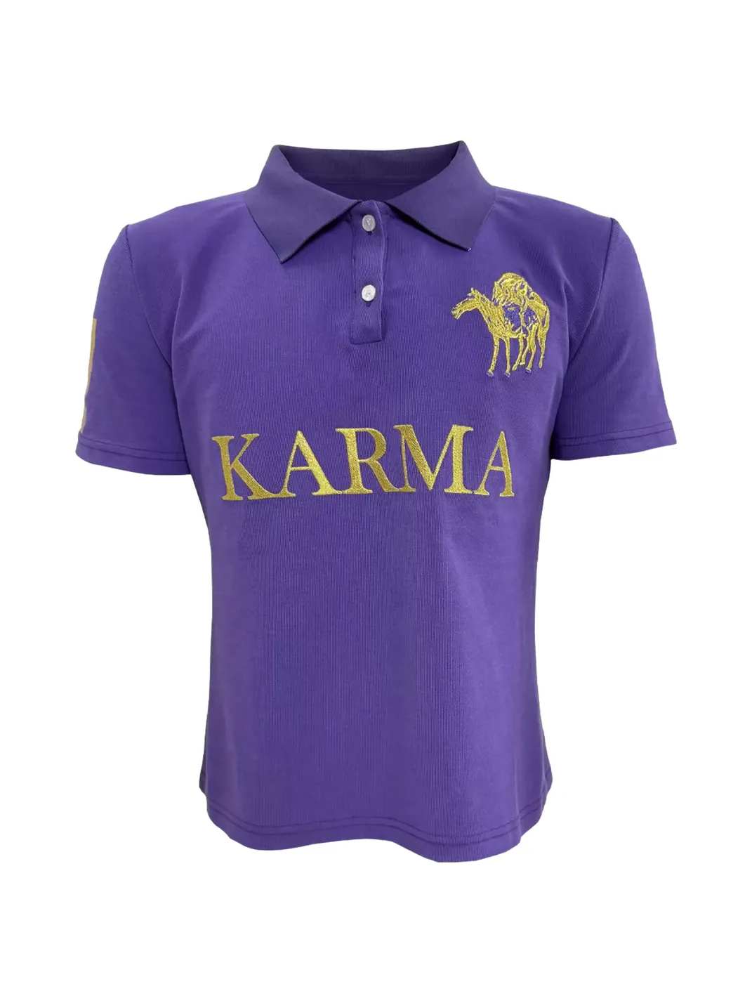 KARMANISTIC | Vintage Letter Print Polo Shirt