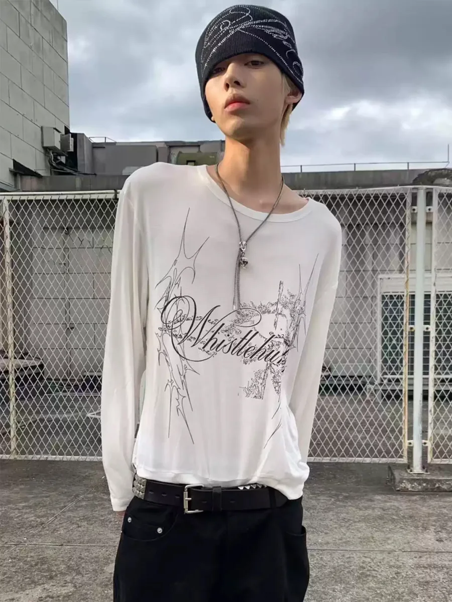 WHISTLEHUNTER | Printed Cropped Long Sleeve T-Shirt - 2