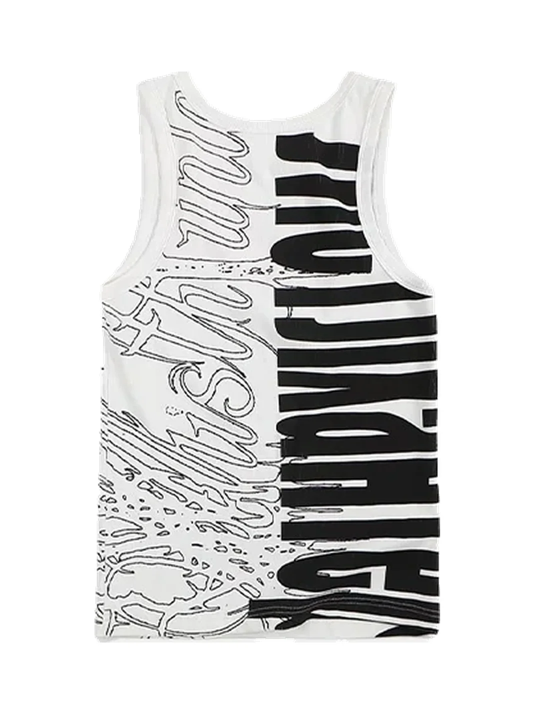 WHISTLEHUNTER | Graphic Ribbed Fitted Sleeveless Tank Top