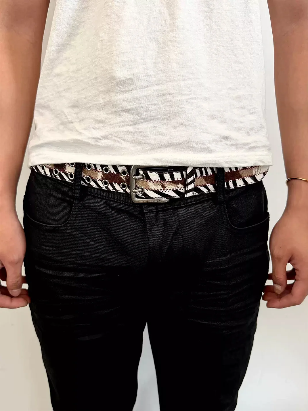 WHISTLEHUNTER | Vintage Zebra Leopard Print Leather Belt