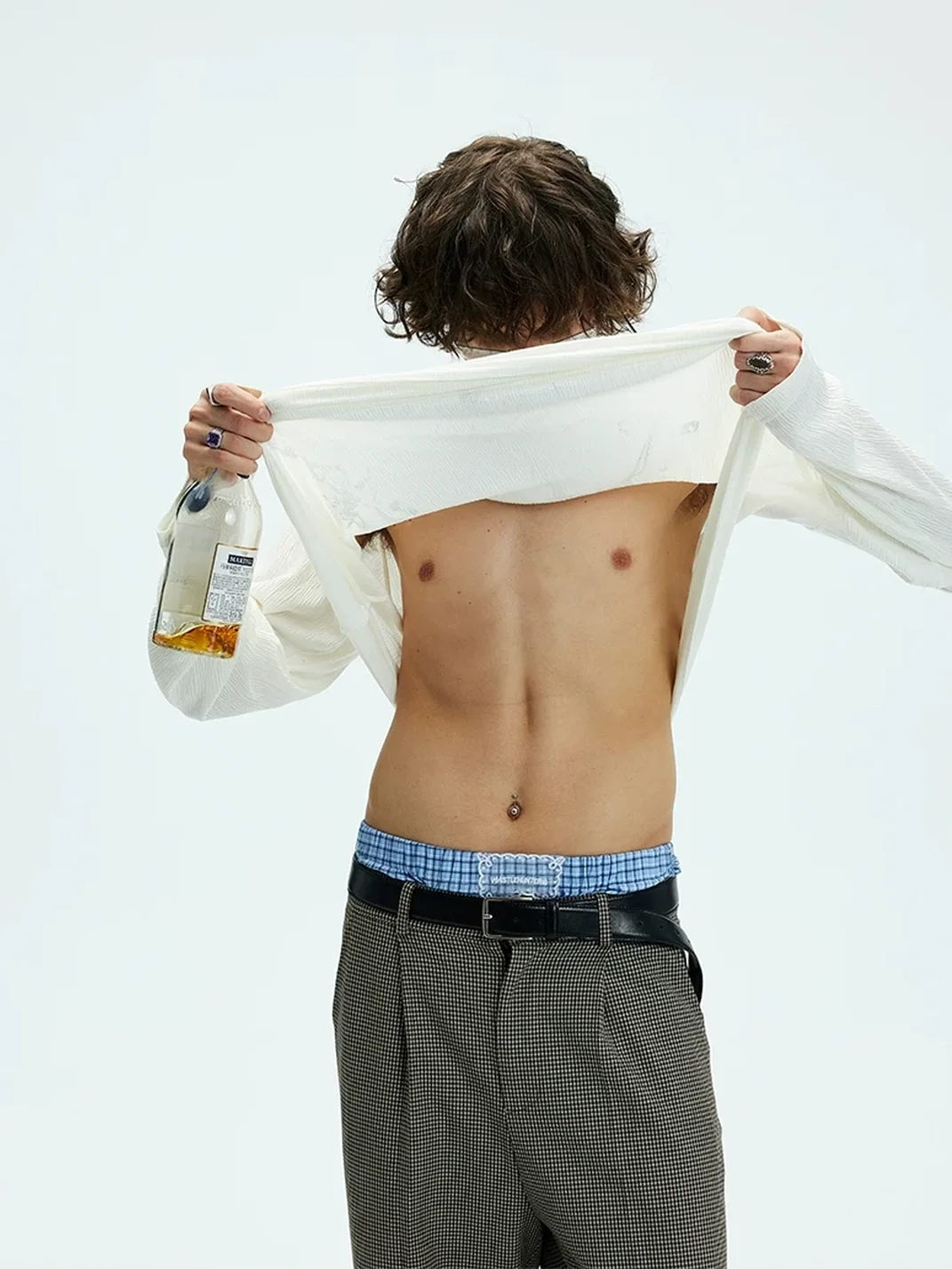 WHISTLEHUNTER | Plaid Lace-Trimmed Boxer Briefs