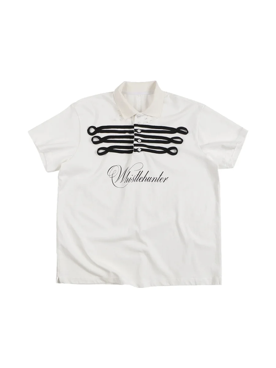 WHISTLEHUNTER | Napoleon Ribbon Cotton Polo Shirt - 3