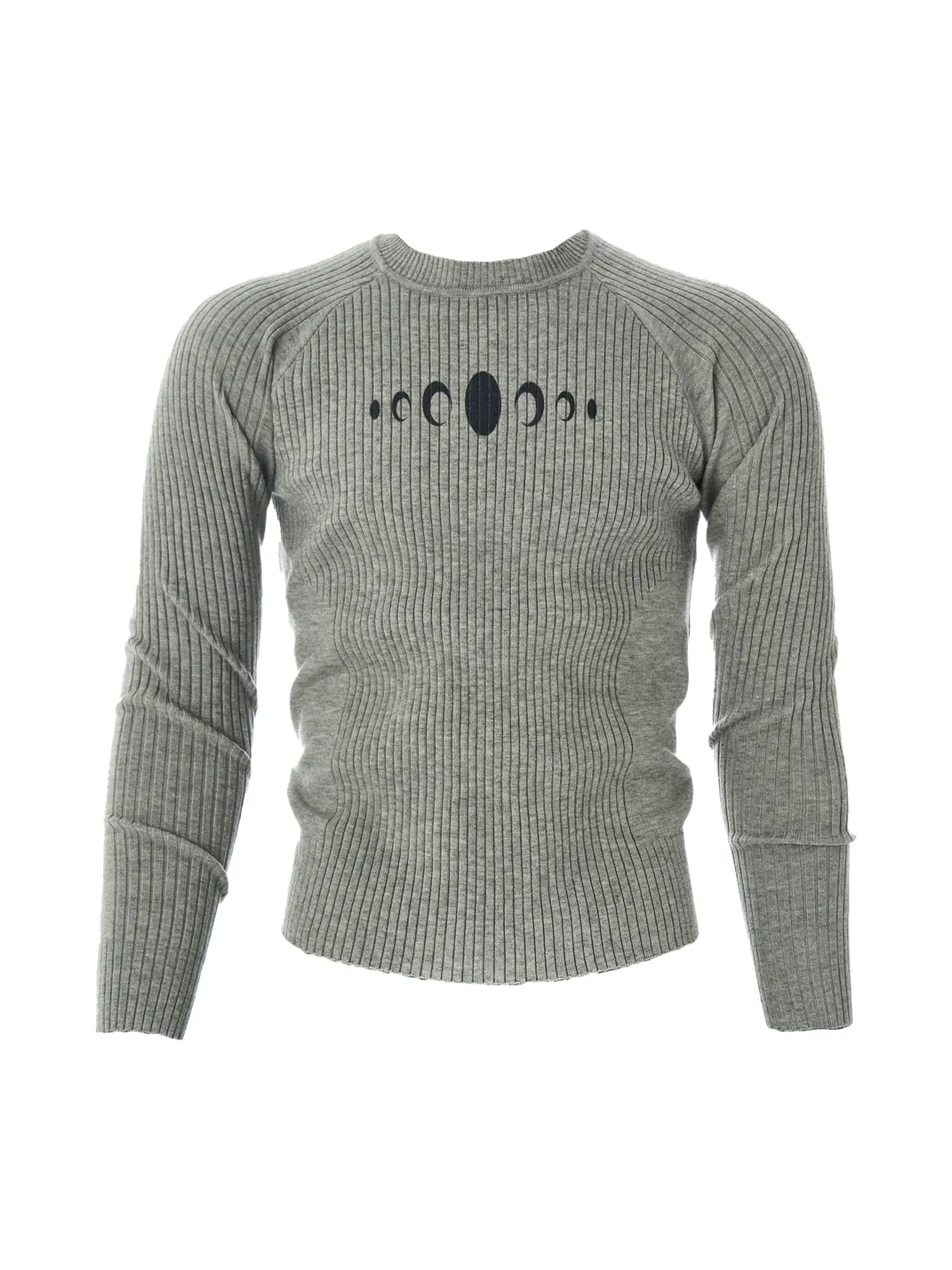 KARMANISTIC | Slim Fit Moon Phase Ribbed Sweater