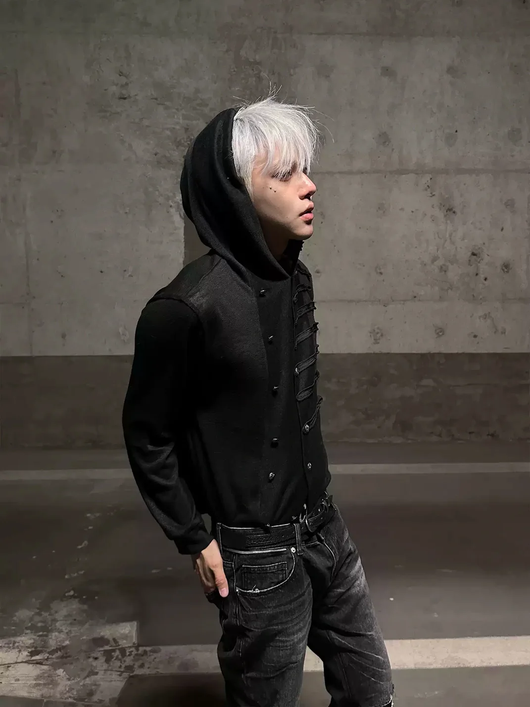 WHISTLEHUNTER | Cropped Hooded Double-Breasted Jacket