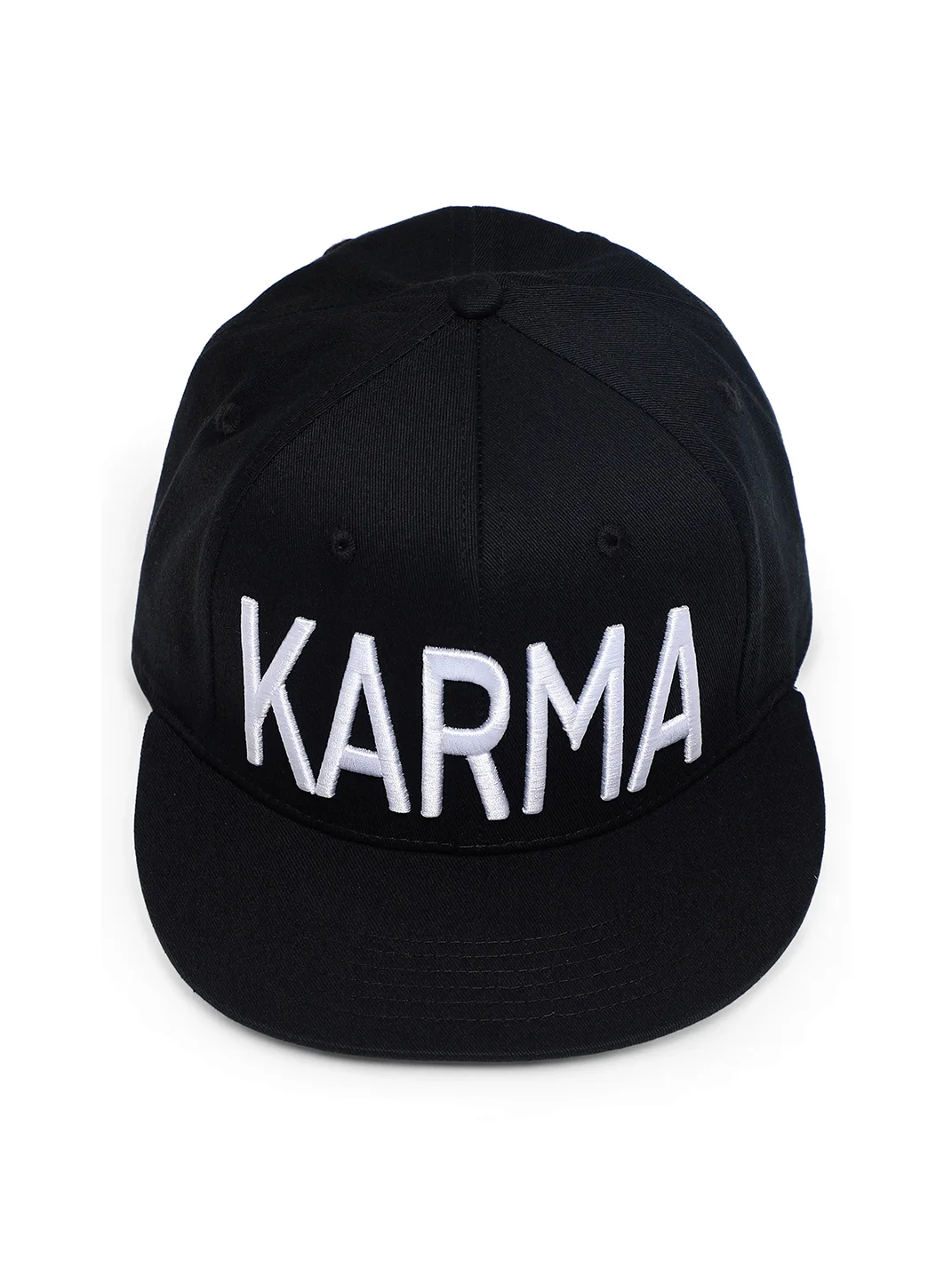 KARMANISTIC | Embroidered Lettering Flat-Brim Cap